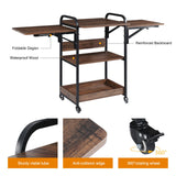 Kokorona 3 Tier Heat Press Table, Movable Heat Press Stand for Storage, Heavy Duty Heat Press Stand with Folding Working Table, Rolling Craft Station for Sublimation Print and Transfer Machine Kokorona