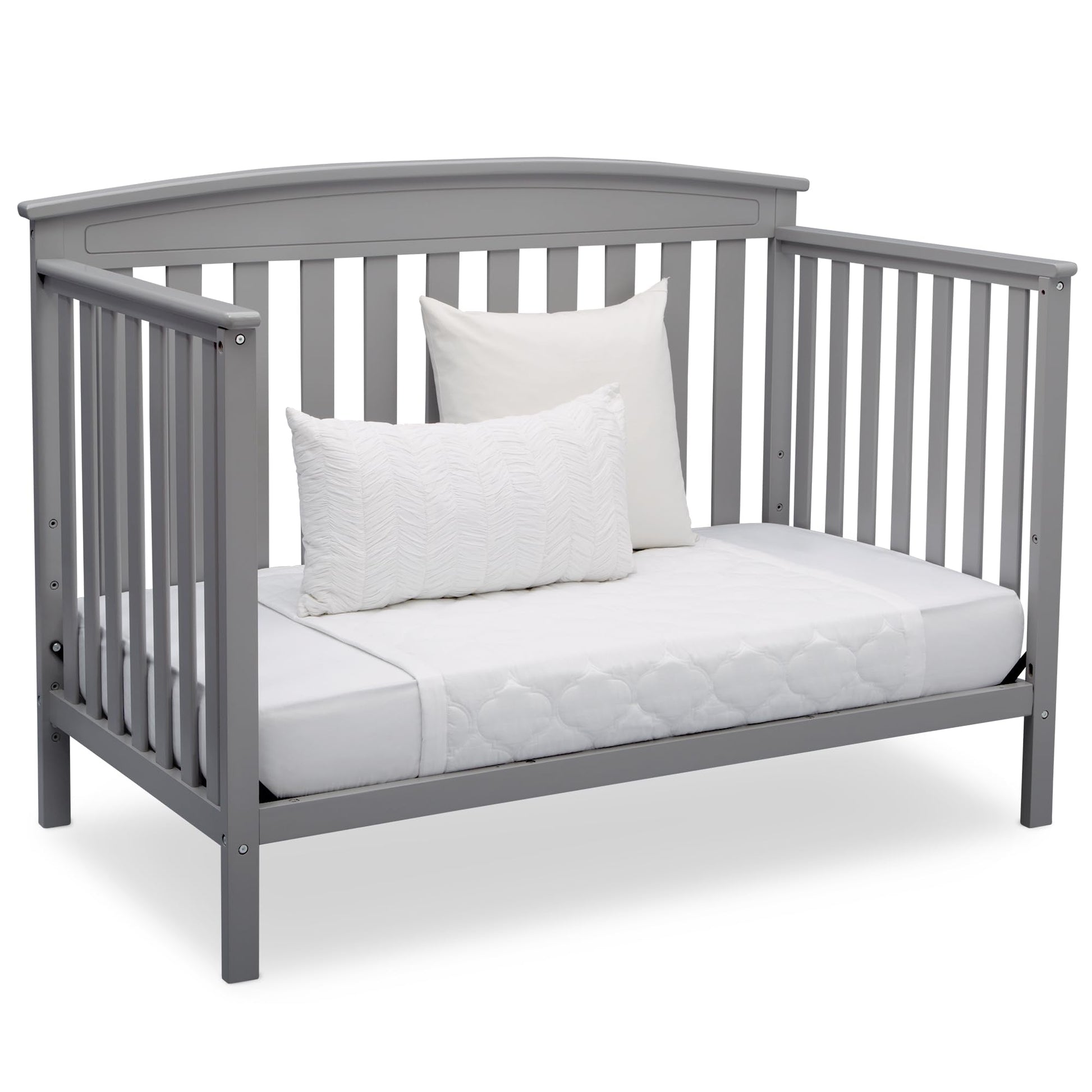 Delta Children Gateway 4-in-1 Convertible Crib - Greenguard Gold Certified, Grey - WoodArtSupply