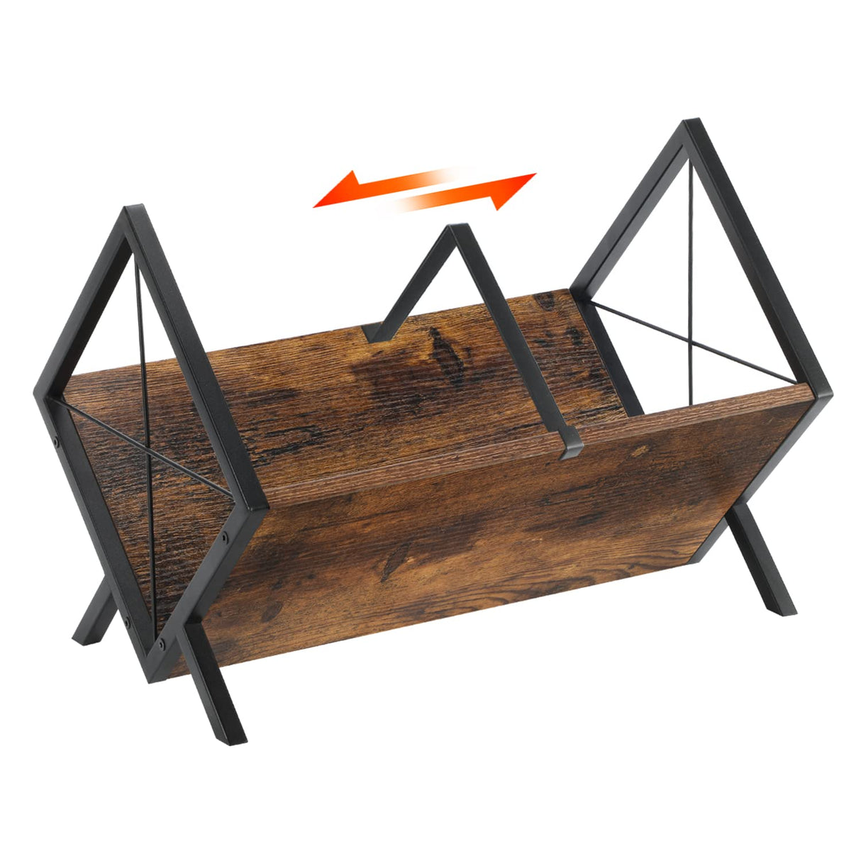 YINMIT Vinyl Record Holder, 80-100 LP Vinyl Record Storage Rack, Quick Assembly Vinyl Record Display, Retro Style Organizer for Magazine, Book, Files, Albums (Rustic Brown, 1 Tier) YINMIT