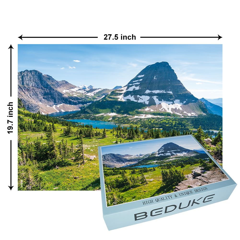 BEDUKE Jigsaw Puzzles for Adults 1000 Pieces Glacier National Park 1000 Piece Puzzle Thick Sturdy Precise Interlocking Age 14+ Family Game BEDUKE