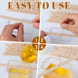 50PCS Candle Wick Holders for Candle Making, Wooden Wick Centering Tool for Candles Making Bars Wax Stick Clips Device Crafting Supplies Yuomeaz