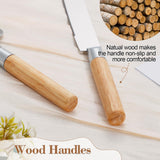 Cake Cutting Set for Wedding, Wood Cake Knife and Server Set, Vintage 2-Piece Pie Cutter Serving Set, Serrated Pizza Dessert Utensils, Bridal Anniversary Birthday Quinceañera Gift TUKDAK