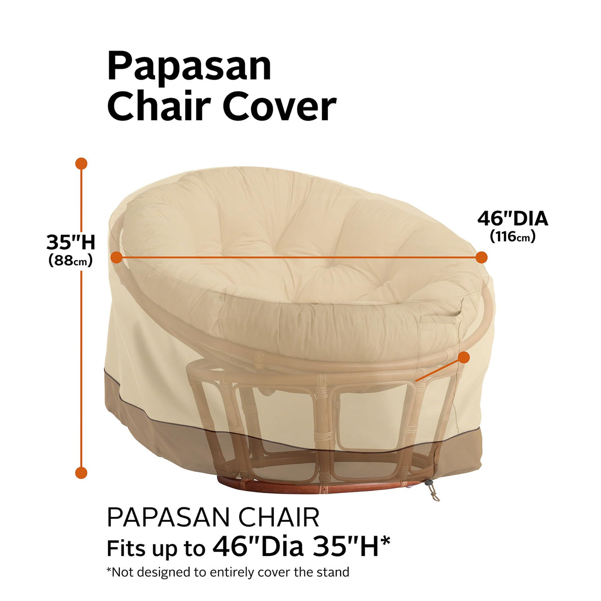 Classic Accessories Veranda Water-Resistant 46 Inch Papasan Patio Chair Cover, Outdoor Chair Covers Classic Accessories