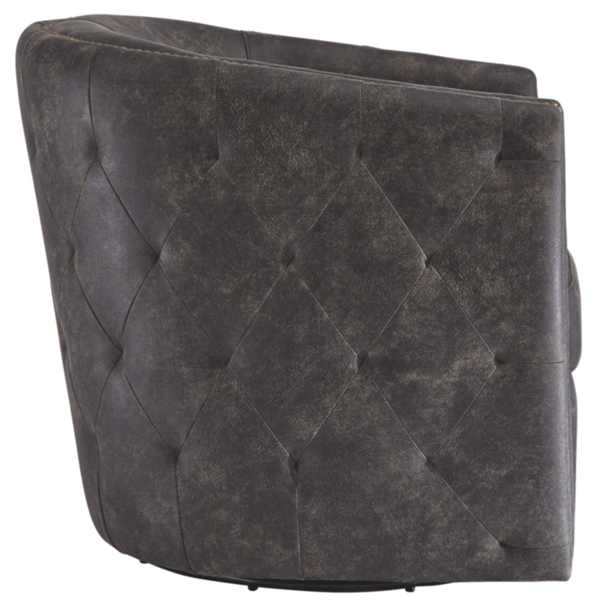 Signature Design by Ashley Brentlow Tufted Barrel Accent Swivel Chair, Distressed Black Signature Design by Ashley