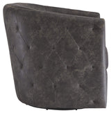 Signature Design by Ashley Brentlow Tufted Barrel Accent Swivel Chair, Distressed Black Signature Design by Ashley