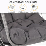 Hipicute Egg Chair with Stand,Patio Rattan Wicker Hanging Swing Egg Chair Hammock Chair for Bedroom Porch Garden,Thickened Aluminum Alloy Steel Frame and UV Resistant Cushion,350LBS Capacity Hipicute