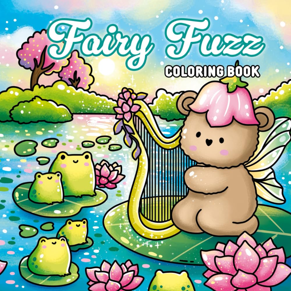 Fairy Fuzz: A Magic Coloring Book for Kids and Adults: 42 Hand-Drawn Illustrations of Magical Animal Fairies to Spark Creativity WoodArtSupply