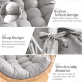 MQK Thick Egg Chair Cushion Replacement, Button Tufted Outdoor Swing Chair Cushion with High Elasticity PP Cotton and Skin-Friendly Fabric, Hanging Cushion for Patio Porch Furniture (Only Cushion) MQK