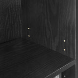 Furinno JAYA Book Shelf, 3-Tier Bookshelf, Bookcase with Adjustable Shelves, 9.5 x 24.5 x 40.3, for Living Room, Bedroom, Home Office, Blackwood Furinno