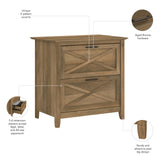 Bush Furniture Key West Lateral File Cabinet, Modern Farmhouse 2 Drawer File Cabinet for Home Office Bush Business Furniture