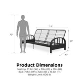DHP Aiden Metal Futon Frame, Black DHP