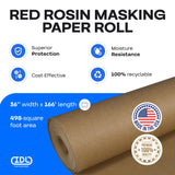 Brown Rosin Masking Paper 36" x 1992" (166 feet) – 66 lb Thickness Floor Covering - Masking Paper for Painting and Construction, Surface Protection by IDL Packaging IDL Packaging