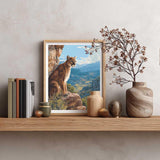 Lion Paint by Number, Animal Paint by Numbers Kit for Adults, Mountain Lion Canvas Wall Art, USA Canyon Landscape Acrylic Painting, Wild Animals Poster Home Wall Decor(16x20inch, No Frame) Cawpom