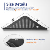 Bernkot 10'' Corner Shower Shelf w/Soap Holder, 304 Stainless Steel Grout in Shelf for Bathroom, Recessed Shelf Rack for Tiled Wall, No Drilling Needed (Black) Bernkot