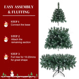 Karl home 6ft Green Partial Flocked Artificial Christmas Tree, Classic Spruce Tree with Sturdy Metal Stand for Home, Office, Party Festival Holiday Decoration,812 PVC Branch Karl home