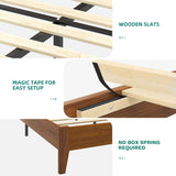 DWVO King Size Bed Frame with Adjustable Headboard, Farmhouse Wood Bed Frame with Solid Wood Slats Support, No Box Spring Needed, 12 Strong Wood Slat Support, Easy Assembly, Rustic Brown DWVO