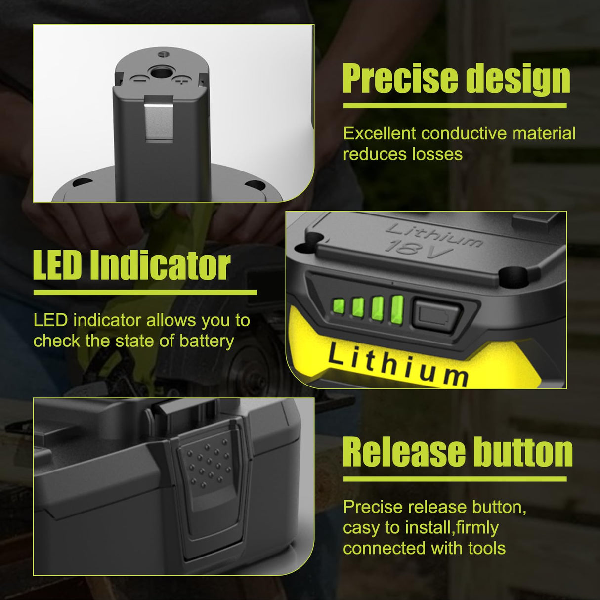 BECDXPal 2 Pack 4.0Ah Replacement for Ryobi 18V Battery P108 Li-ion Replacement for Ryobi 18V ONE+ Battery Compatible with Ryobi P102 P108 P103 P105 P107 P109 P104 18Volt Power Cordless Tools BECDXPal