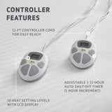 Serta Waterproof Heated Mattress Pad - Electric Bed Warmer With 10 Heat Settings Controller, Auto Shut Off Timer, Deep All Around Elastic Pocket, ETL Certified, Machine Washable,White California King Serta