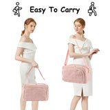 Crochet Bag Organizer, Yarn Storage Organizer, Yarn Holder for Crochet with Adjustable Shoulder Straps, Knitting Bag for crocheting, Crochet Hook Case Gifts for Crocheters (Pink) Uawsyut