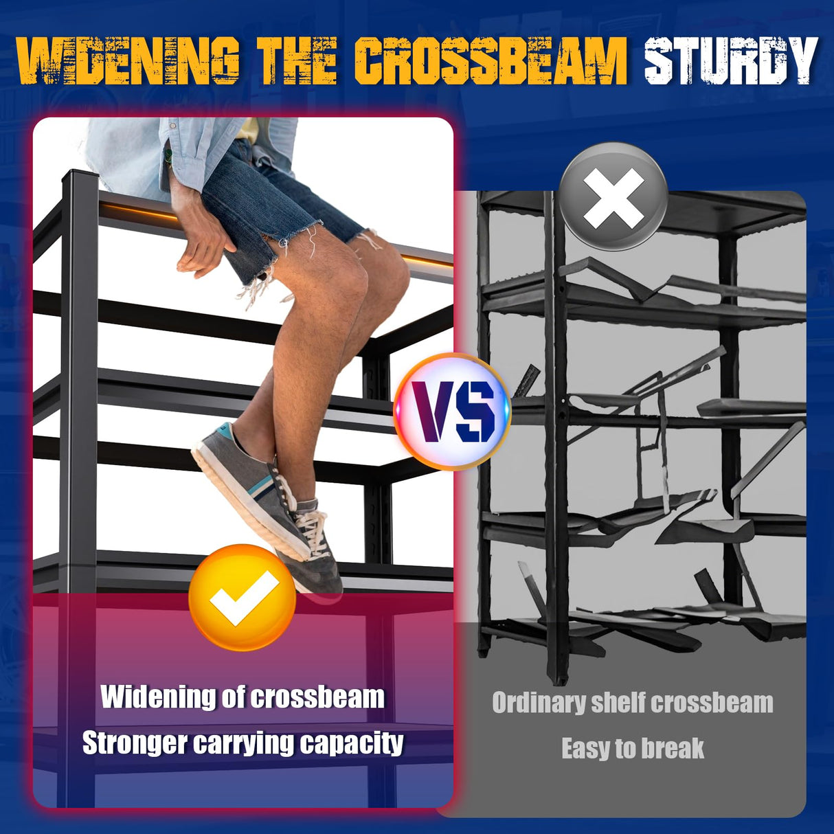 72" H Garage Shelving Heavy Duty, 2200LBS Garage Storage Shelves, Adjustable Metal Shelving Unit, Easy Assembly Utility Storage Rack Shelf for Basement, Warehouse, Pantry (72"H*35.4"W*15.7"D) TXTDPL