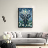 Ginfonr DIY 5D Diamond Art Kits for Adults, Elephants Diamond Painting for Adults, Diamond Art Animal Full Drill, Diamond Art Kits Embroidery Rhinestone Craft for Home Wall Decor 12 * 16 Inch Ginfonr