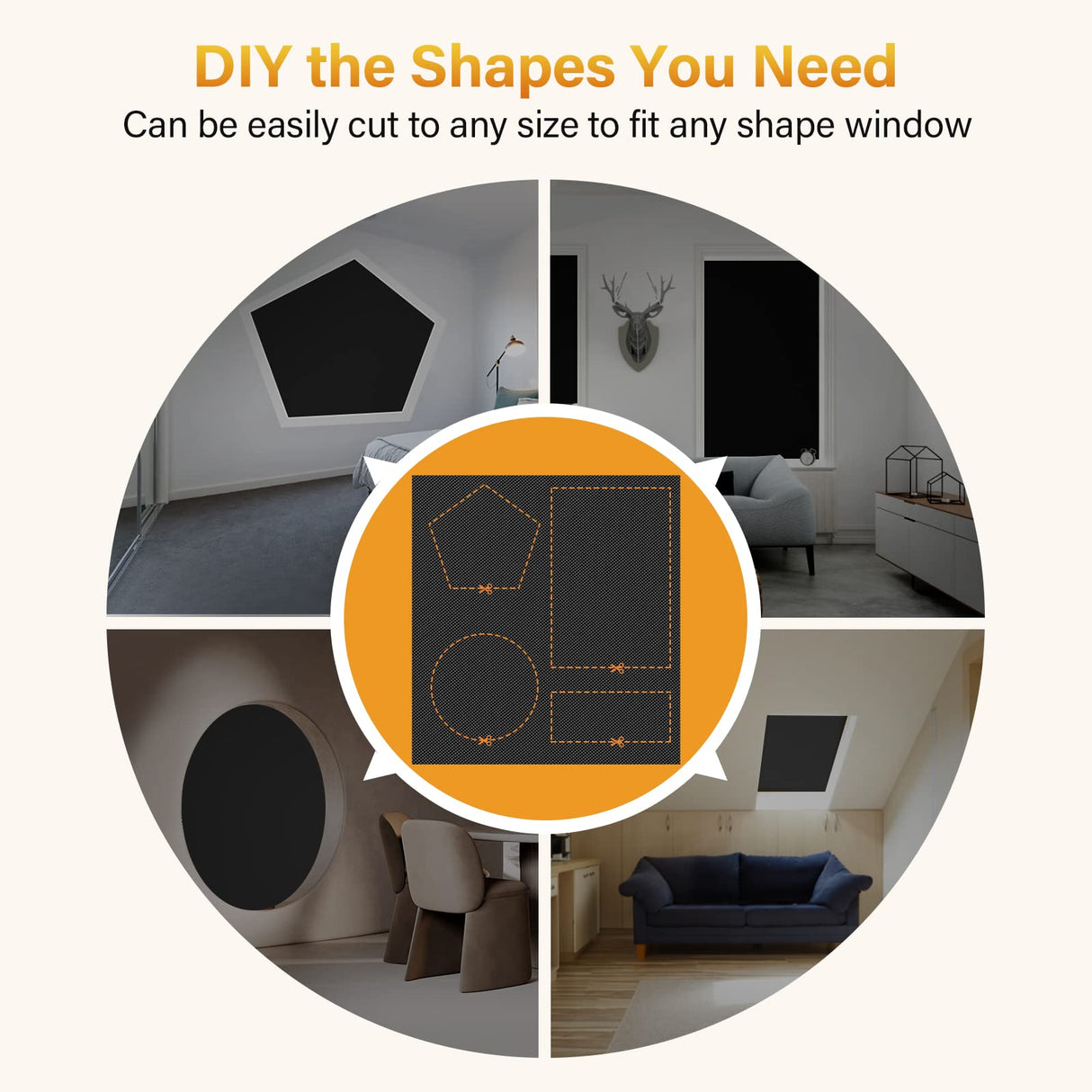 Keeswin Blackout Shades Curtains for Bedroom, No Drill Blinds for Windows, Portable DIY Blackout Blinds with Stickers for Baby Nursery, Bedroom and Travel (118 x 57 Inch) Keeswin