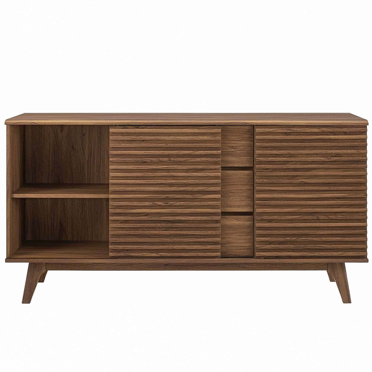 Modway Render 63" Mid-Century Modern Sideboard Buffet Table or TV Stand in Walnut Modway