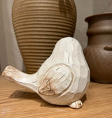 WHITE Bird Table Decor Wood Grain Effect Bird Figurine, Bird Statue Sculpture - Carved Rustic Animal Bird Ornaments - Home Decor Accents Collectible Bird Figurine for Wedding Housewarming Christmas realideas
