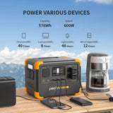 Pecron E500LFP Solar Generator with 100W Solar Panel, 576Wh LiFePO4 Battery, 2x600W AC Outlets Power Station, Fast Charging Portable Power Station for Home Use, RV, Camping, CPAP, Emergencies pecron