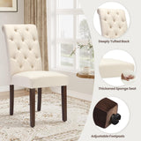 MALOL 7-Piece Rectangular Dining Table Set for 6, 63" Industrial Kitchen Table with 6 Tufted Parsons Dinner Chairs for Dining Room, Kitchen, Living Room, Brown+Beige MALOL