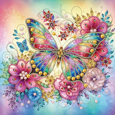 WSLWXSHM 5D Special Shape Diamond Art Kits for Beginners, Diamond Painting Kits for Adults Butterfly, Crystal Rhinestones Diamond Painting for Home Wall Decoration Gift 12×12inch/30×30cm, Flower WSLWXSHM