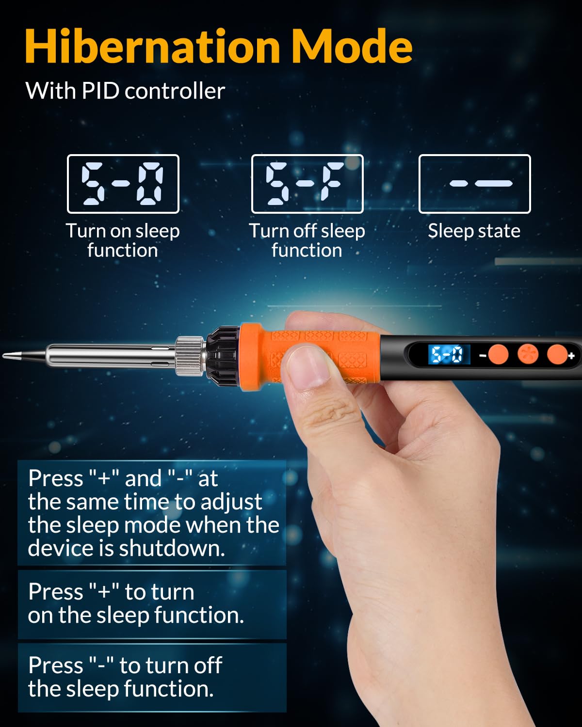 Soldering Iron Kit, 100W High Power Soldering Iron, Fast Heating, Digital Display Temperature Control Accurate 356°F-896°F, Portable Soldering Kit with Protective Cap, Automatic Sleep Mode Aucanla