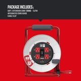 CRAFTSMAN 50 Ft. Contractor Edition Retractable Extension Cord Reel With 4 Outlets & Heavy Duty 12AWG SJTW Cable CRAFTSMAN