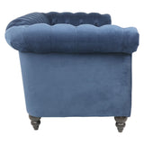 LEVNARY Velvet Sofa, Chesterfield Tufted Upholstered 2 Seater Couch, Modern Loveseat Couch Classic Furniture for Living Room Bedroom (Blue) LEVNARY