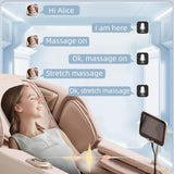 MassaMAX MT339 4D Massage Chair, Full Body Shiatsu Recliner with Electric Extendable Footrest, Zero Gravity, SL Track, Deep Yoga Stretch, 15 Modes, AI Voice Control, Foot Rollers, and Heating (Golden) MassaMAX