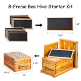 BeeCastle 8-Frame Bee Hives and Supplies Starter Kit,Beehive Kit Dipped in 100% Beeswax,Bee Keeping Supplies-All Beginners Kit Includes Beekeeping Supplies Tool Set and Bee Suit. BeeCastle