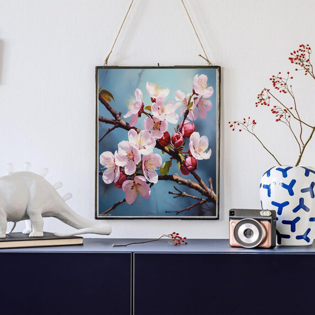WUIVCTR DIY Paint by Number for Adults Beginner, Plum Blossom Branch, Painting by Number Oil Painting with Brushes and Acrylic Pigment, 40x50cm WUIVCTR