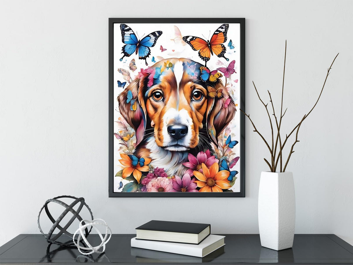 SAIMIUBO Diamond Painting Kits for Adults,Dog Full Drill Diamond Art Kits for Adults Beginners,Round 5D DIY Diamond Dots Paintings,Diamond Art Painting Home Wall Decor 12x16 inch SAIMIUBO