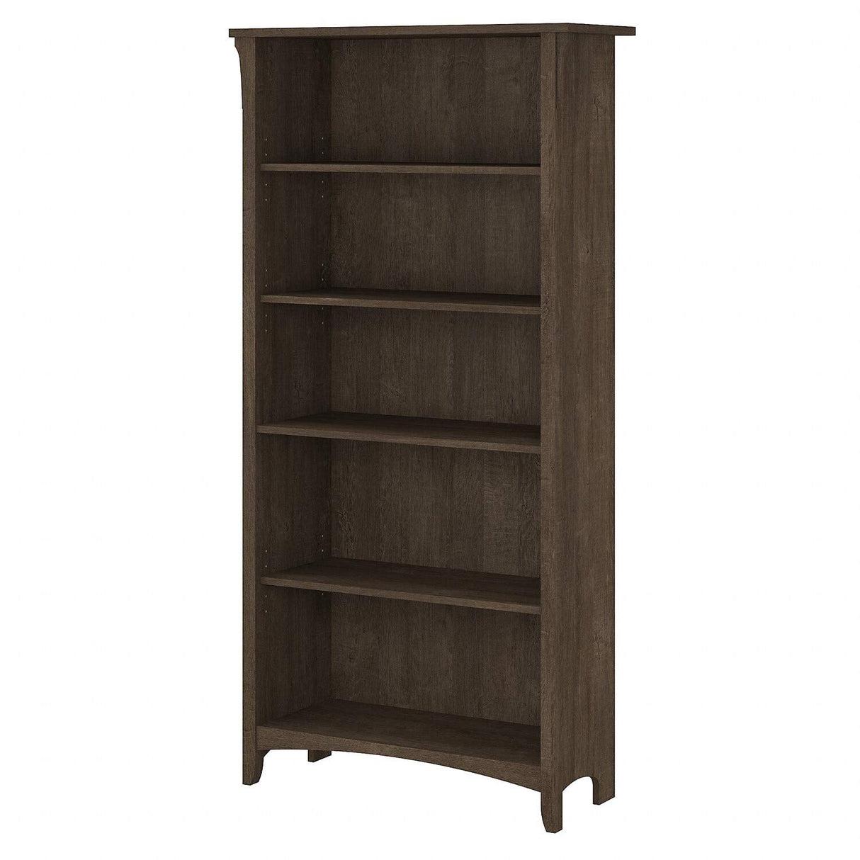 Bush Furniture Salinas 5 Shelf Bookcase in Ash Brown, Tall Bookshelf, Large Book Shelf for Living Room, Home Office, or Entryway Bush Furniture