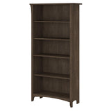 Bush Furniture Salinas 5 Shelf Bookcase in Ash Brown, Tall Bookshelf, Large Book Shelf for Living Room, Home Office, or Entryway Bush Furniture