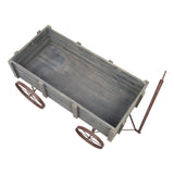 Shine Company Decorative Buckboard Wagon Garden Planter, Wooden Wagon Yard Décor for Outdoor Plants, Gray Shine Company