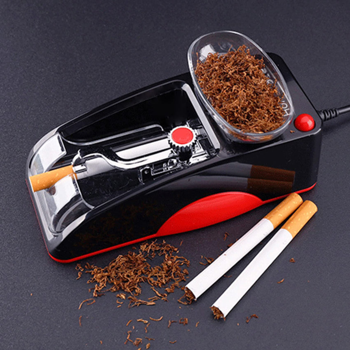 Tiyoha Electric Cigarette Rolling Machine Portable Mini Automatic Roller Maker Plug in Cigarette Injector Roller Fits Rolling Tube of Diameter 0.31"/8mm and Most Rolling Paper(Red) Tiyoha