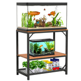 ZSLTLDU 20 Gallon Aquarium Stand, 20 Gallon Fish Tank Stand, 29.5" L x 15.7" W x 30.7" H Metal Frame Reptile Tank Stand, Fish Tank Table Stand for Accessories Storage ZSLTLDU