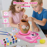Pottery Wheel for Kids, Girls Arts and Crafts Toys for Kids Ages 8-12,Pottery Studio Craft Kit with 3 Pack Air-Dry Clay, Art Supplies for Kids Toys Girls Birthday Gift for 6 7 8 9 10 11 12+ craftodo