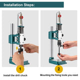 Soiiw Leather Hole Puncher Hand Punching Machine Heavy Duty Manual Press Puncher Punch Tools for DIY Leather Craft Punching Holes with 1.5-13mm Clamping Chuck Soiiw