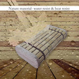 NUIBY Bamboo Sauna Headrest Pillow, 100% Natural Handmade Wood Sauna Pillow Sauna Neck Rest Sauna Accessory, Bonus Sauna Cap and Seat Pad Included, Summer Cool Cervical Spine Pillow (1 Set) NUIBY