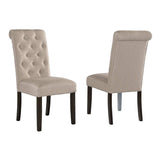 Roundhill Furniture Leviton Solid Wood Tufted Parsons Dining Chairs, Set of 2, Purple Roundhill Furniture