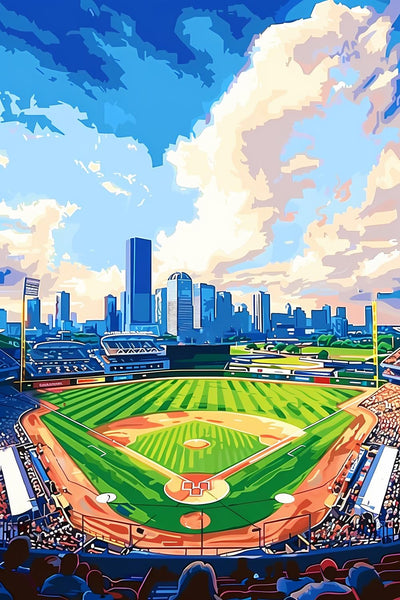 JOEAUEN Diamond Painting Kits for Adults Baseball Stadium for Full Crowds Sport 5D DIY Diamond Art Kits Full Drill Diamond for Gift Wall Decor and Relaxation Gem Arts 8x12 inch