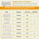 149.2" Modular Sectional Sofa,L Shaped Couch for Living Room,Modern Deep Seat Sofa 4 Seater Chenille Fabric Comfy Cloud Couches with Throw Pillows & Movable Ottoman Hanherry