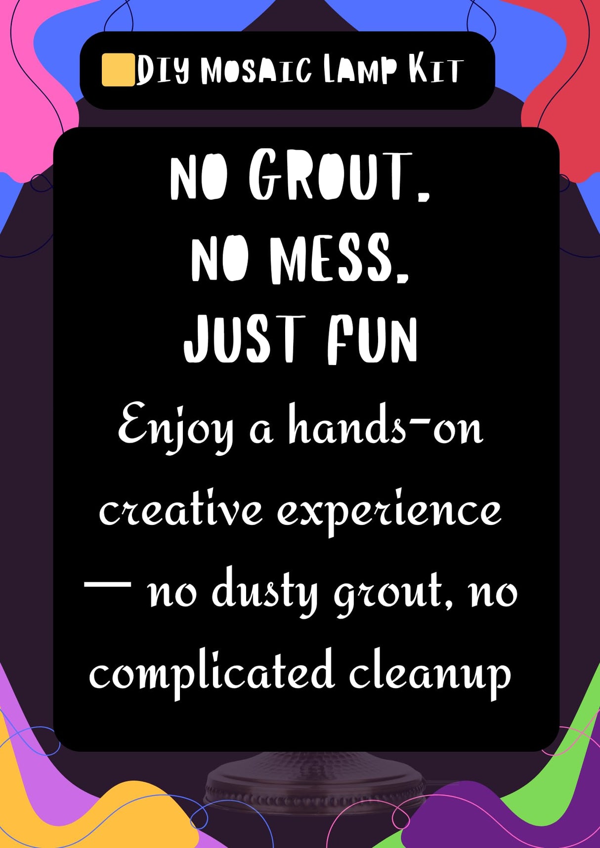 DEMMEX DIY Turkish Mosaic Lamp Making Kit – No Grout Needed – Fun, Easy, No Experience Required – Complete Mosaic Art & Craft Project Kit for Adults & Teens – Make Your Own Table Lamp (Turquoise) DEMMEX